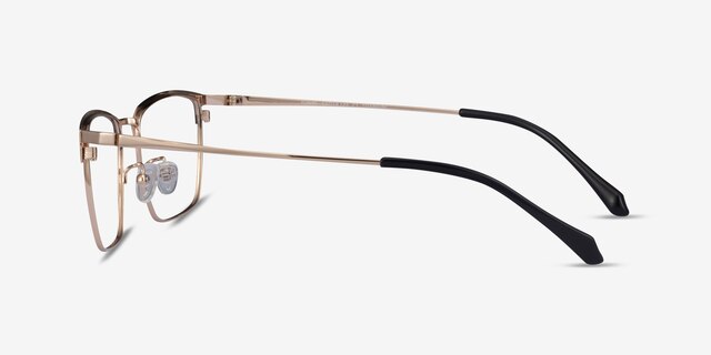 Fungi Black  Gold MetalEyeglass Frames from EyeBuyDirect, Side View