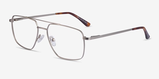 Focal Silver MetalEyeglass Frames from EyeBuyDirect, Angle View