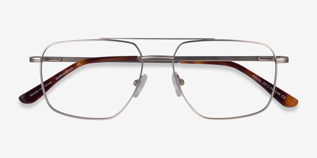 Focal Silver MetalEyeglass Frames from EyeBuyDirect, Closed View