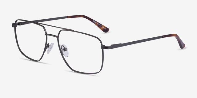 Focal Gunmetal MetalEyeglass Frames from EyeBuyDirect, Angle View