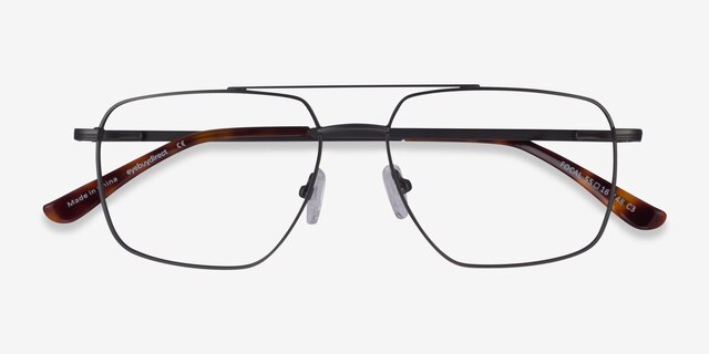 Focal Gunmetal MetalEyeglass Frames from EyeBuyDirect, Closed View