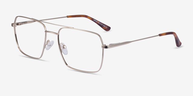 Aerial Light Gold MetalEyeglass Frames from EyeBuyDirect, Angle View