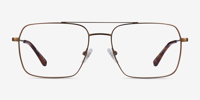 Aerial Bronze MetalEyeglass Frames from EyeBuyDirect, Front View