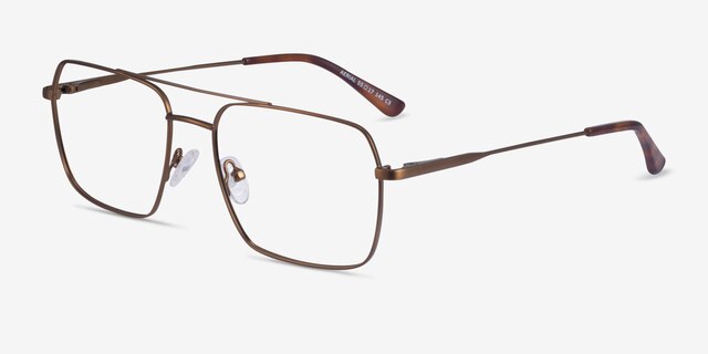 Aerial Bronze MetalEyeglass Frames from EyeBuyDirect, Angle View