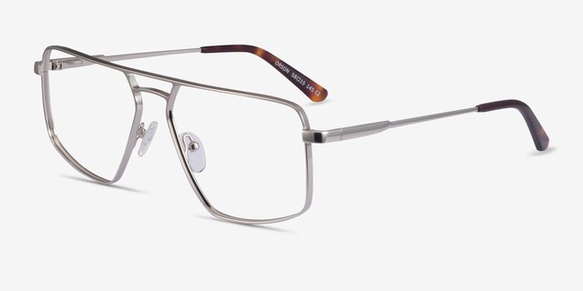 Orson Silver MetalEyeglass Frames from EyeBuyDirect, Angle View