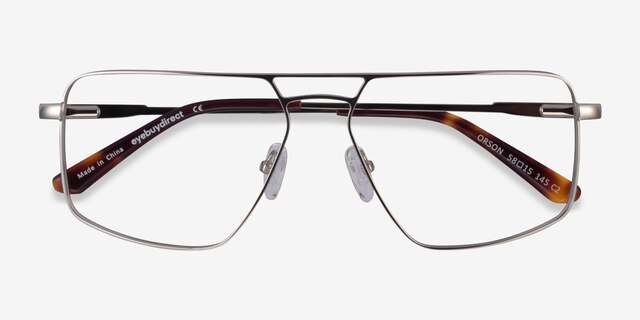 Orson Silver MetalEyeglass Frames from EyeBuyDirect, Closed View