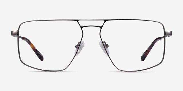Orson Dark Gunmetal MetalEyeglass Frames from EyeBuyDirect, Front View