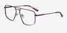 Orson Dark Gunmetal MetalEyeglass Frames from EyeBuyDirect, Angle View