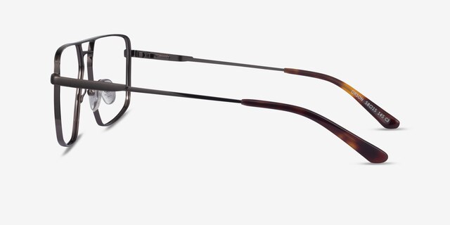 Orson Dark Gunmetal MetalEyeglass Frames from EyeBuyDirect, Side View
