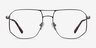 Carlo Matte Gunmetal MetalEyeglass Frames from EyeBuyDirect, Front View