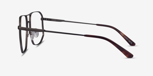 Carlo Matte Gunmetal MetalEyeglass Frames from EyeBuyDirect, Side View