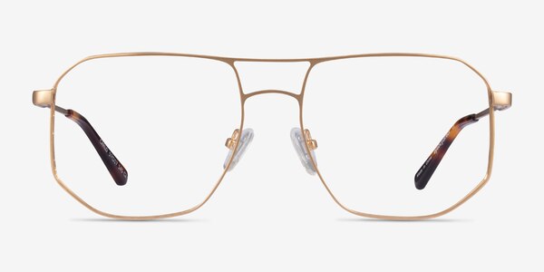 Carlo Brushed Gold Metal Eyeglass Frames