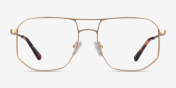 Carlo Brushed Gold Metal Eyeglass Frames