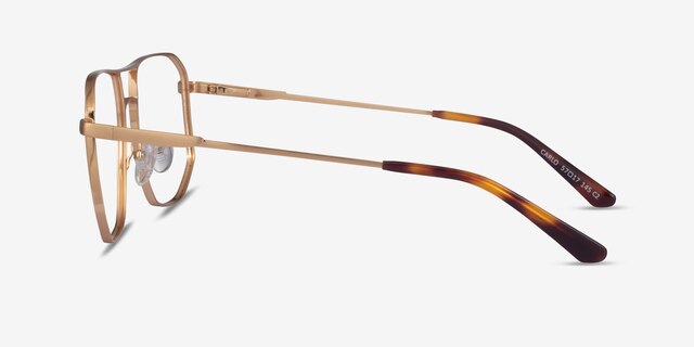 Carlo Brushed Gold MetalEyeglass Frames from EyeBuyDirect, Side View