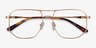 Carlo Brushed Gold MetalEyeglass Frames from EyeBuyDirect, Closed View