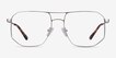 Carlo Brushed Silver MetalEyeglass Frames from EyeBuyDirect, Front View