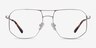 Carlo Brushed Silver MetalEyeglass Frames from EyeBuyDirect, Front View