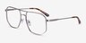 Carlo Brushed Silver MetalEyeglass Frames from EyeBuyDirect, Angle View