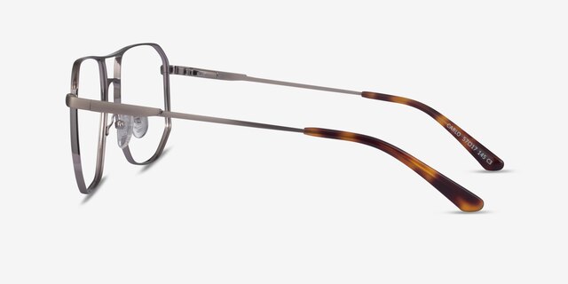 Carlo Brushed Silver MetalEyeglass Frames from EyeBuyDirect, Side View