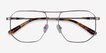 Carlo Brushed Silver MetalEyeglass Frames from EyeBuyDirect, Closed View