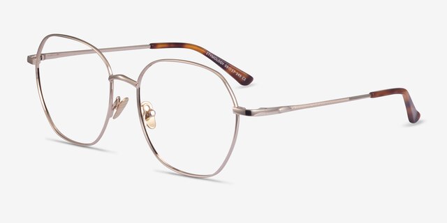 Etymology Light Gold MetalEyeglass Frames from EyeBuyDirect, Angle View