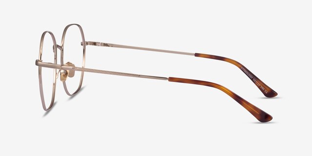 Etymology Light Gold MetalEyeglass Frames from EyeBuyDirect, Side View