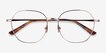 Etymology Light Gold MetalEyeglass Frames from EyeBuyDirect, Closed View