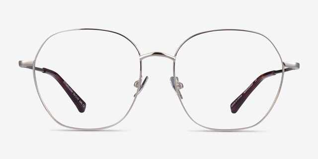 Etymology Silver MetalEyeglass Frames from EyeBuyDirect, Front View