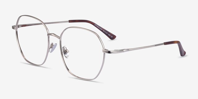 Etymology Silver MetalEyeglass Frames from EyeBuyDirect, Angle View