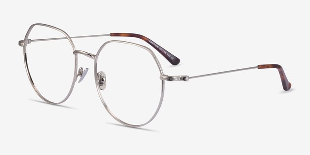 Emotion Silver MetalEyeglass Frames from EyeBuyDirect, Angle View