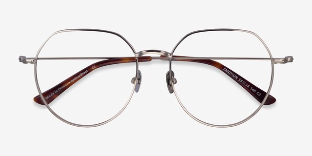 Emotion Silver MetalEyeglass Frames from EyeBuyDirect, Closed View
