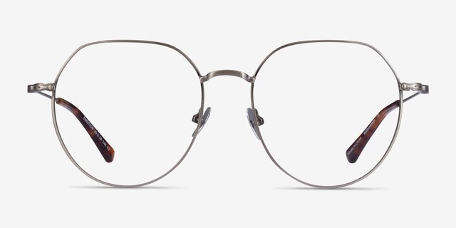 Emotion Brushed Gunmetal MetalEyeglass Frames from EyeBuyDirect, Front View