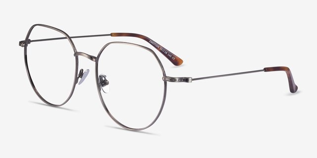 Emotion Brushed Gunmetal MetalEyeglass Frames from EyeBuyDirect, Angle View