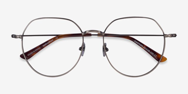 Emotion Brushed Gunmetal MetalEyeglass Frames from EyeBuyDirect, Closed View