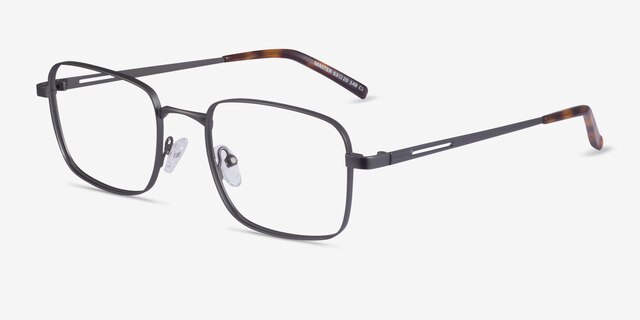 Master Gunmetal MetalEyeglass Frames from EyeBuyDirect, Angle View