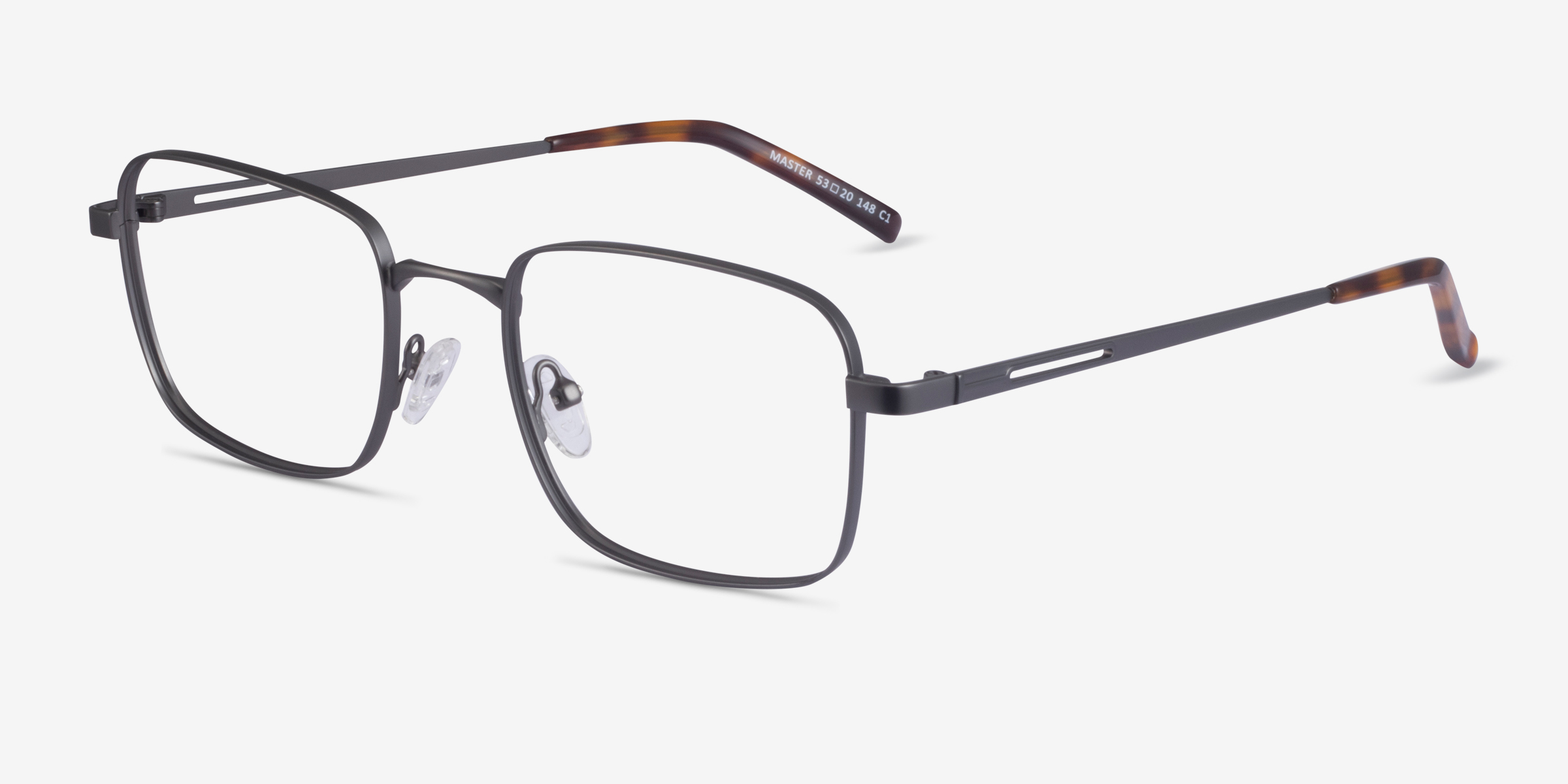 Master Rectangle Gunmetal Glasses For Men Eyebuydirect 