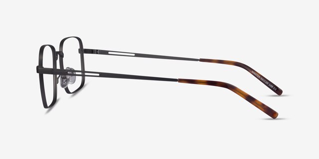 Master Gunmetal MetalEyeglass Frames from EyeBuyDirect, Side View