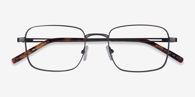 Master Gunmetal MetalEyeglass Frames from EyeBuyDirect, Closed View