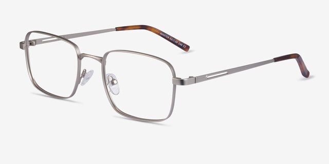 Master Silver MetalEyeglass Frames from EyeBuyDirect, Angle View