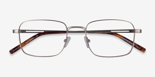 Master Silver MetalEyeglass Frames from EyeBuyDirect, Closed View