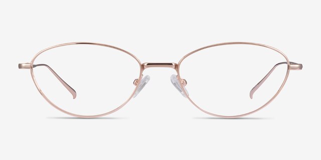Feather Rose Gold MetalEyeglass Frames from EyeBuyDirect, Front View