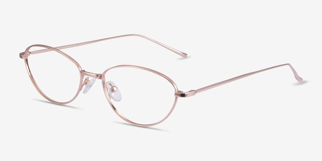 Feather Rose Gold MetalEyeglass Frames from EyeBuyDirect, Angle View