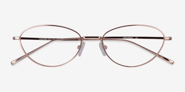 Feather Rose Gold MetalEyeglass Frames from EyeBuyDirect, Closed View