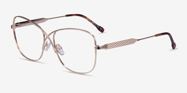 Movie Gold MetalEyeglass Frames from EyeBuyDirect, Angle View