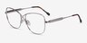 Movie Silver MetalEyeglass Frames from EyeBuyDirect, Angle View