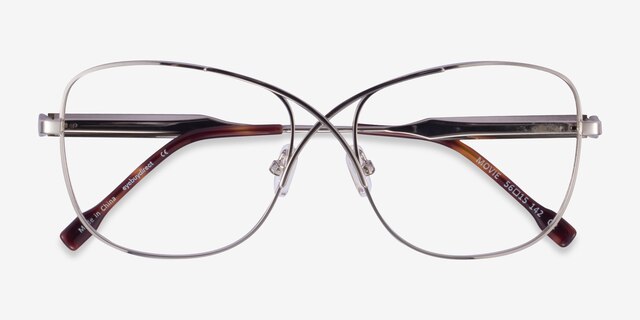 Movie Silver MetalEyeglass Frames from EyeBuyDirect, Closed View
