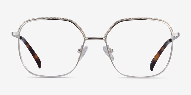 Chai Silver MetalEyeglass Frames from EyeBuyDirect, Front View
