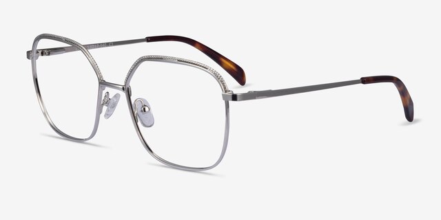 Chai Silver MetalEyeglass Frames from EyeBuyDirect, Angle View