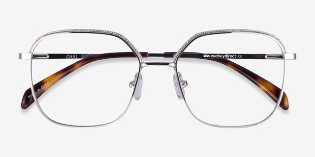 Chai Silver MetalEyeglass Frames from EyeBuyDirect, Closed View