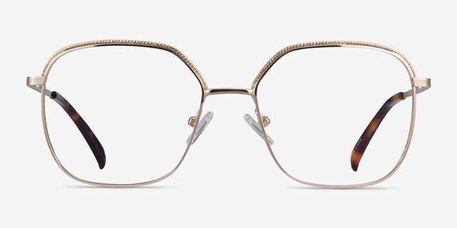 Chai Light Gold MetalEyeglass Frames from EyeBuyDirect, Front View